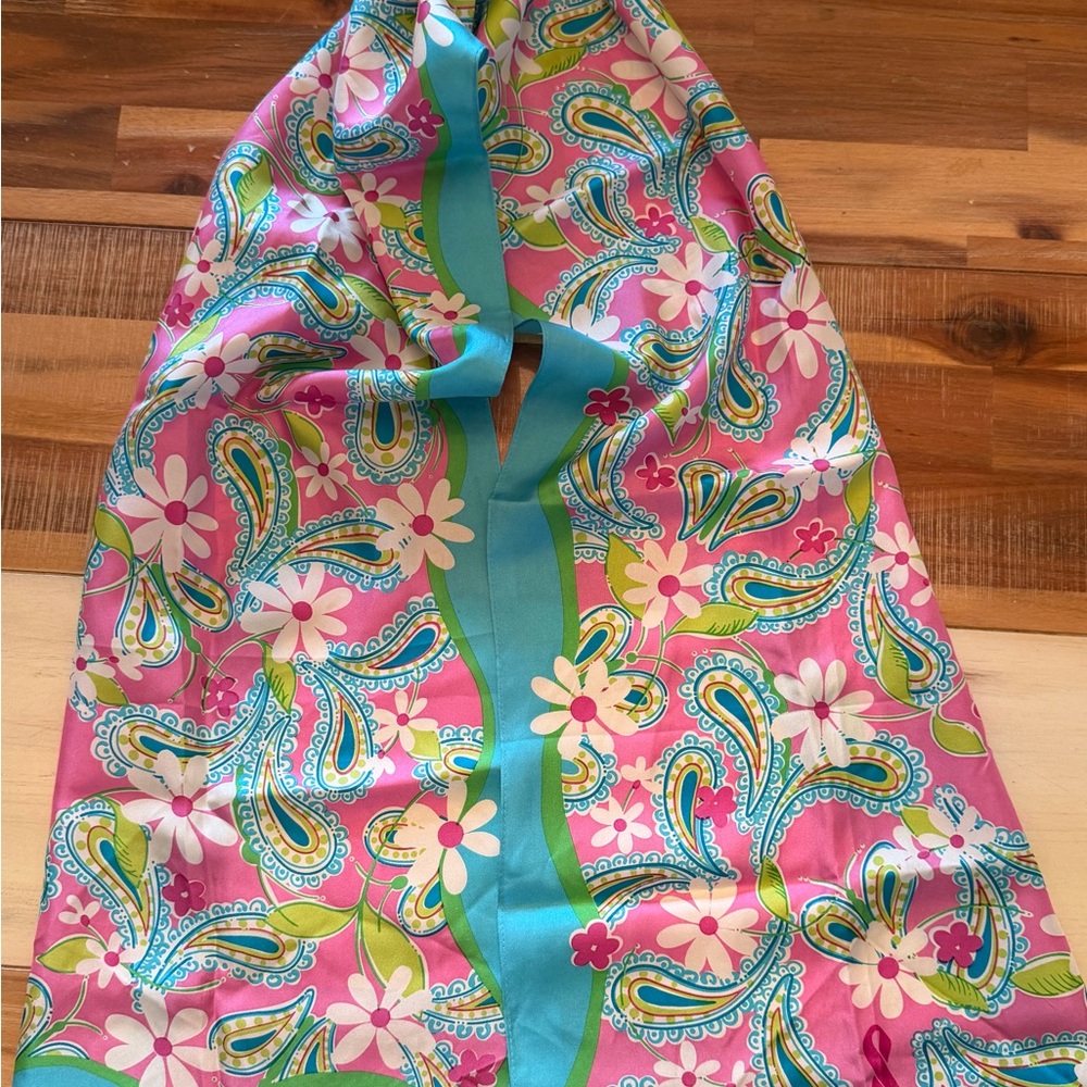 Lilly Pulitzer Pink and Blue Paisley Scarf